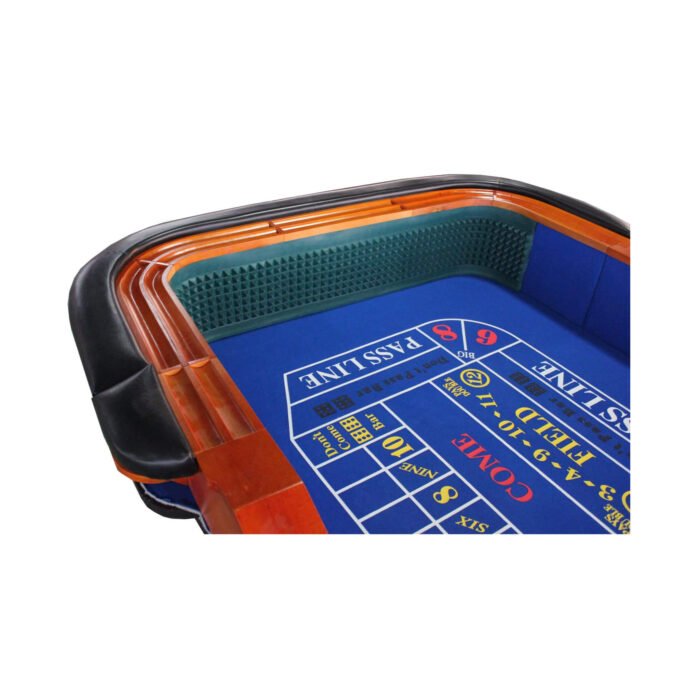 Premium 8FT Deluxe Casino Craps Table With Blue Felt And Pyramid Bumper (SAK91403) - Image 4