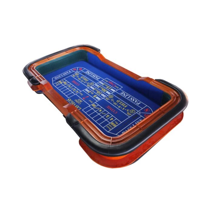 Premium 8FT Deluxe Casino Craps Table With Blue Felt And Pyramid Bumper (SAK91403) - Image 2