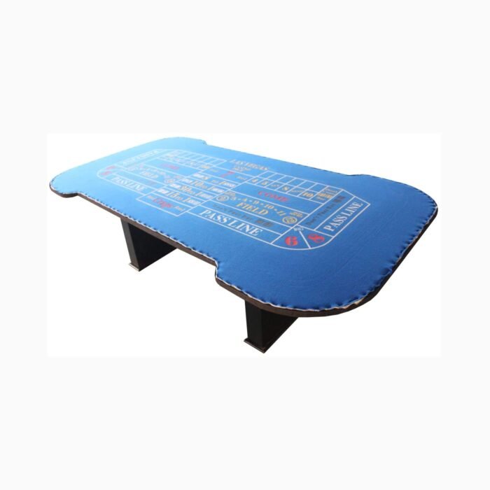 Premium 8FT Deluxe Casino Craps Table With Blue Felt And Pyramid Bumper (SAK91403) - Image 3