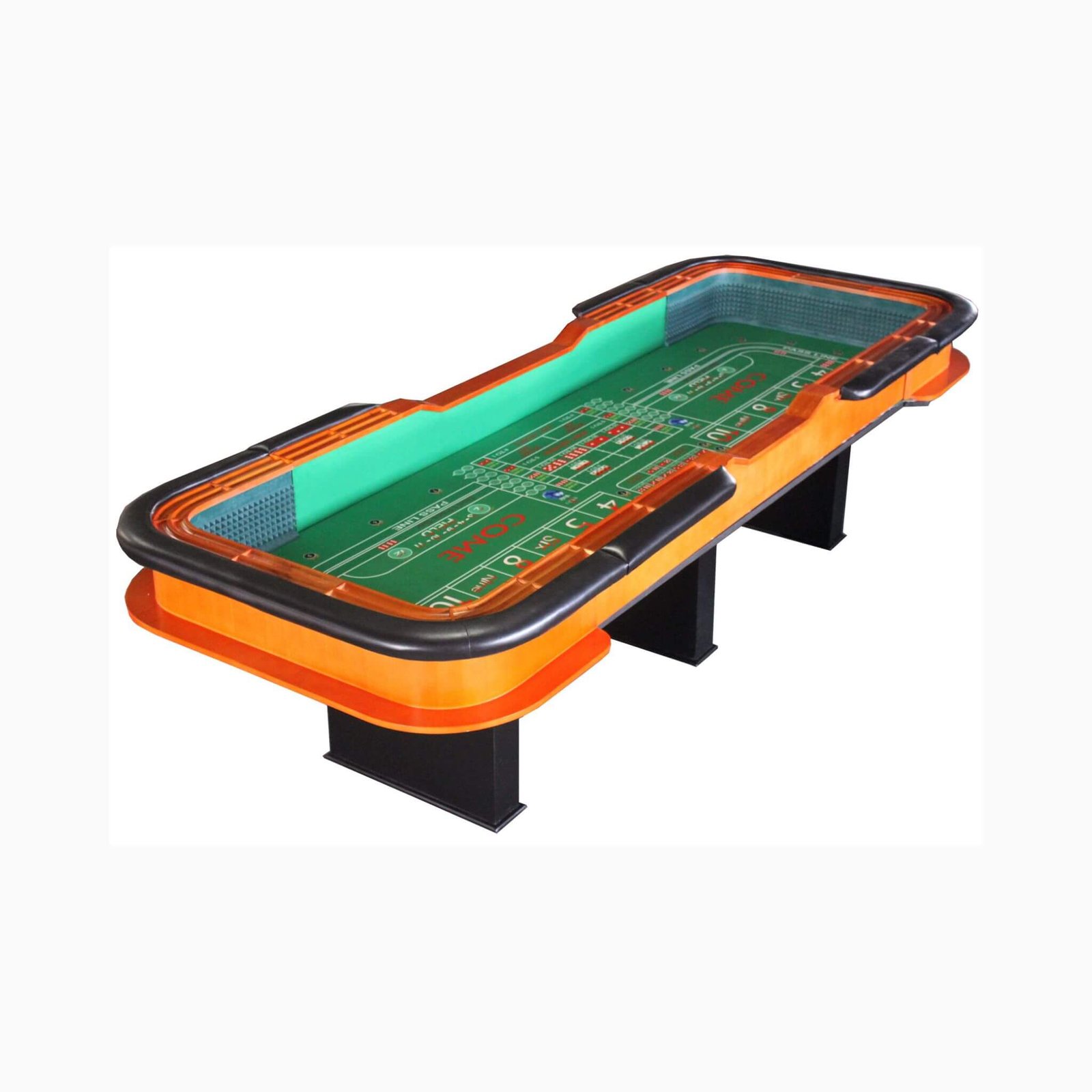 professional-12ft-craps-table-with-full-drink-rail-and-padded-rim-cover-sak76258-side-view Professional 12FT Craps Table With Full Drink Rail And Padded Rim Cover (SAK76258) - Image 1