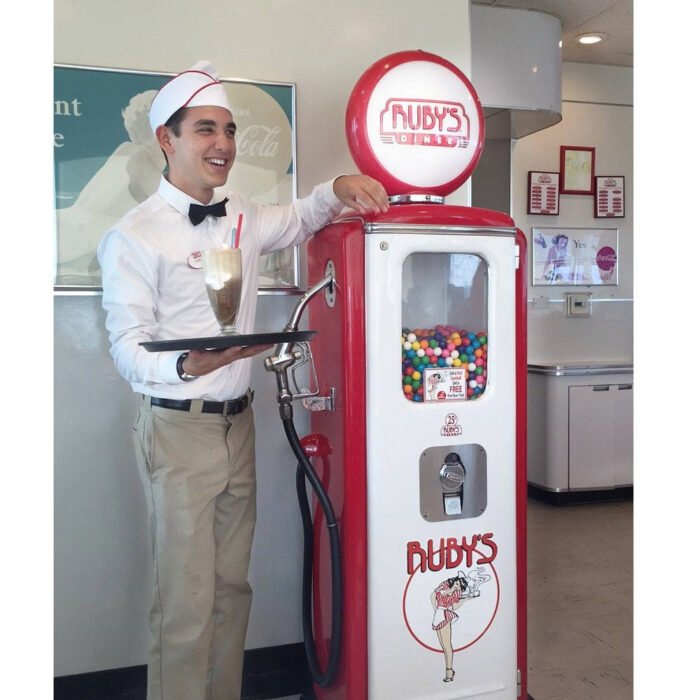 Tokheim 39 Series Ruby's Diner Gas Pump Gumball Machine - Image 3