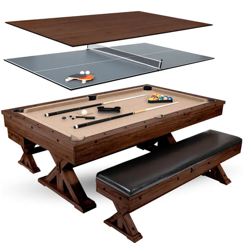 set_main__25670 Freetime Fun Rockford 7' Espresso Multi-Game Table - Image 1