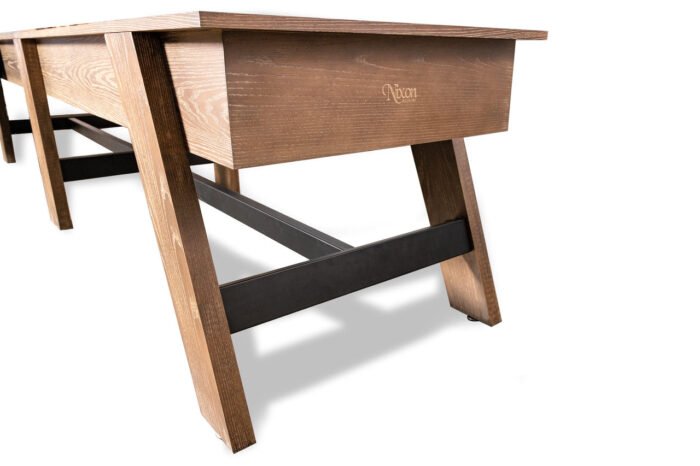 Nixon Hunter 12' Shuffleboard Table in Brushed Walnut Wood Finish - Image 4