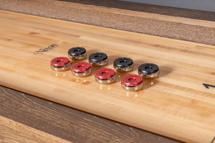Nixon Hunter 12' Shuffleboard Table in Brushed Walnut Wood Finish - Image 5