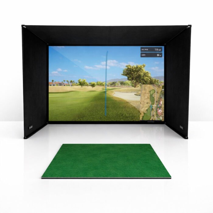 SimBox Golf Simulator Enclosure - 7 sizes, Pro + Impact Screen and Frame INCLUDES FREE SIDE BARRIERS - Image 2