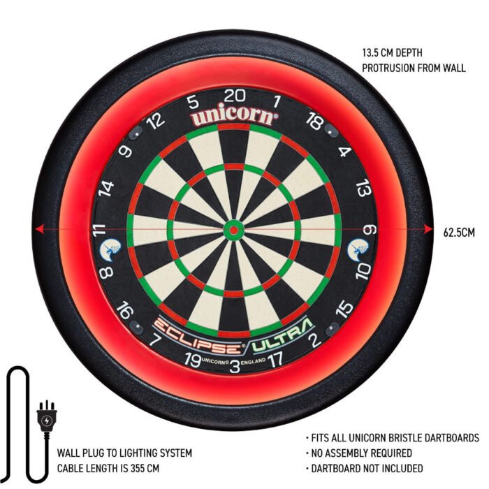 Unicorn Solar 2 Pro - Illuminated Dartboard Surround Lighting System - Image 4
