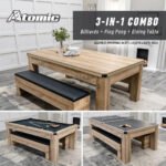 Atomic Hampton 7' 3-in-1 Dining Table with Billiards and Table Tennis In White Oak - Image 3
