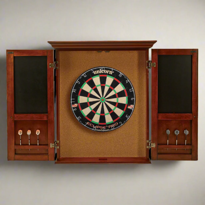 American Heritage Windsor Dartboard Cabinet (Old World Mahogony) - Image 7