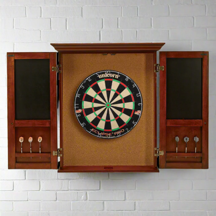 American Heritage Windsor Dartboard Cabinet (Old World Mahogony) - Image 3