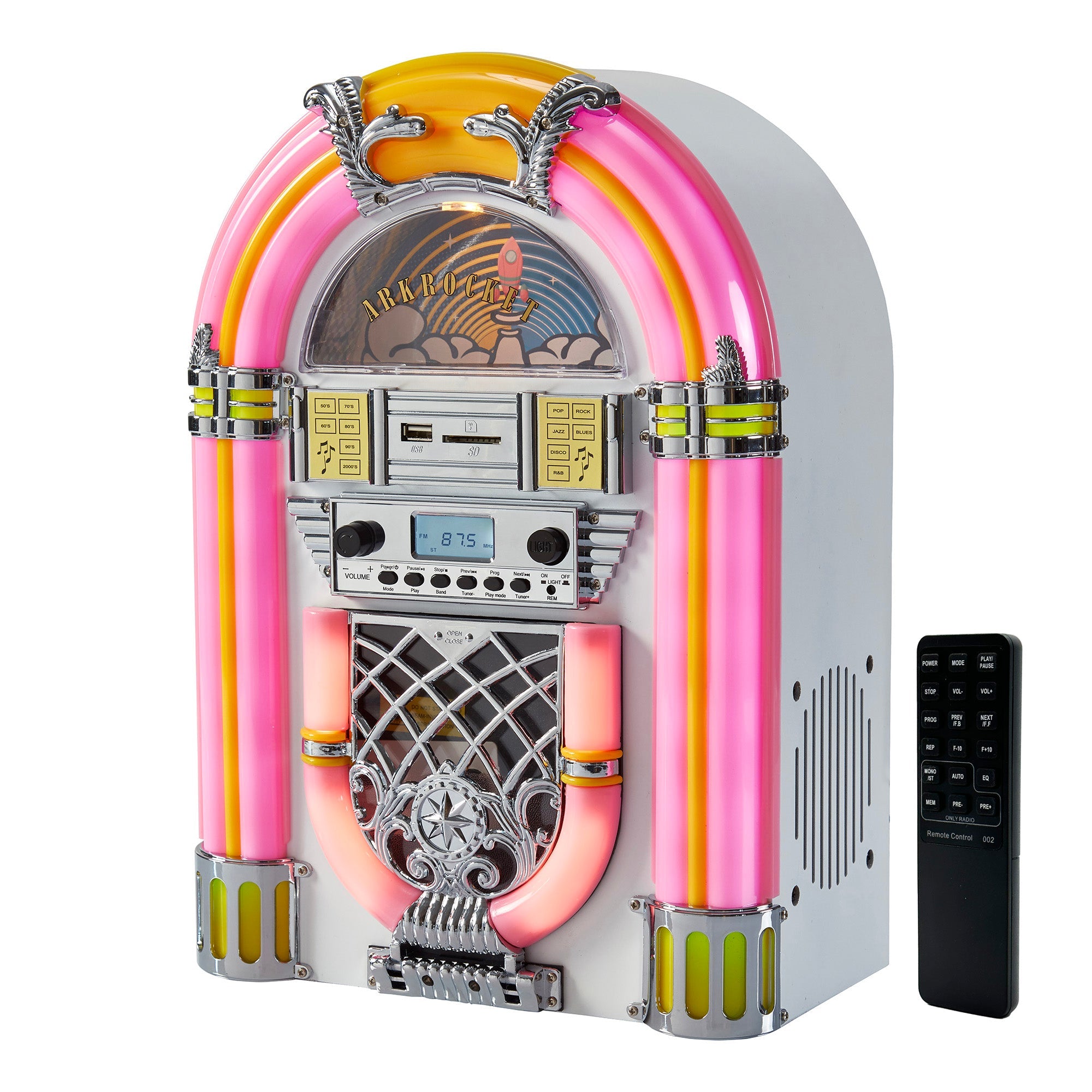 wix-e33491ccf20d0a66 Athena Mini Jukebox & CD Player — Pink & White - Image 1